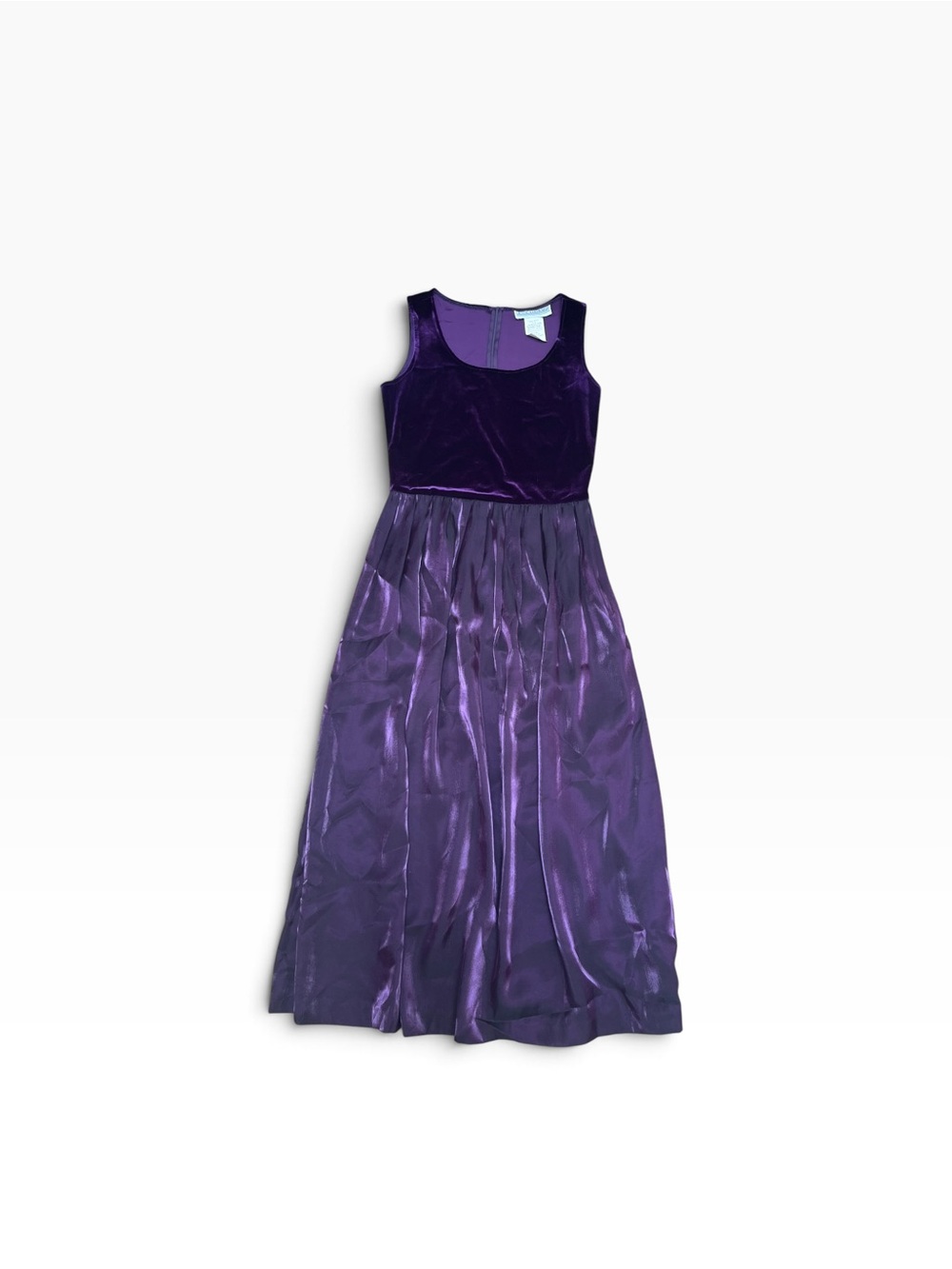 Jessica Howard Purple Velvet Bodice Maxi Dress with Meatlic Skirt